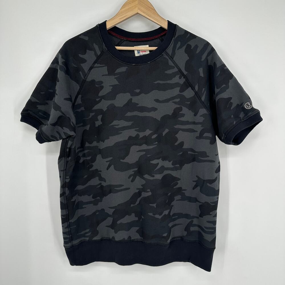 CHAMPION x Todd Snyder Men's Camo Short Sleeve Sweatshirt Crew Neck Camouflage